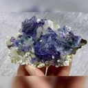 Natural Blue Phantom Fluorite with Quartz and Arsenopyrite Symbiosis comes from Yindu,Inner Mongolia 95*55*25MM - image 5