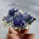 Natural Blue Phantom Fluorite with Quartz and Arsenopyrite Symbiosis comes from Yindu,Inner Mongolia 95*55*25MM - image 1