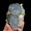 Natural Blue Phantom Fluorite with Quartz and Pyrite, Mineral Specimen:Yaogangxian,Hunan (80*50*25MM) - image 4