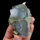 Natural Blue Phantom Fluorite with Quartz and Pyrite, Mineral Specimen:Yaogangxian,Hunan (80*50*25MM) - image 3