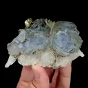 Natural Blue Phantom Fluorite with Quartz and Pyrite, Mineral Specimen:Yaogangxian,Hunan (80*50*25MM) - image 5