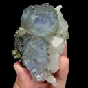 Natural Blue Phantom Fluorite with Quartz and Pyrite, Mineral Specimen:Yaogangxian,Hunan (80*50*25MM) - image 2