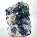 Natural Blue Phantom Fluorite with Quartz Cluster and Calcite, Mineral Specimen:Fujian,China (75*95*45MM) - image 1