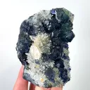 Natural Blue Phantom Fluorite with Quartz Cluster and Calcite, Mineral Specimen:Fujian,China (75*95*45MM) - image 3