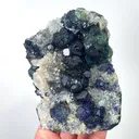 Natural Blue Phantom Fluorite with Quartz Cluster and Calcite, Mineral Specimen:Fujian,China (75*95*45MM) - image 4