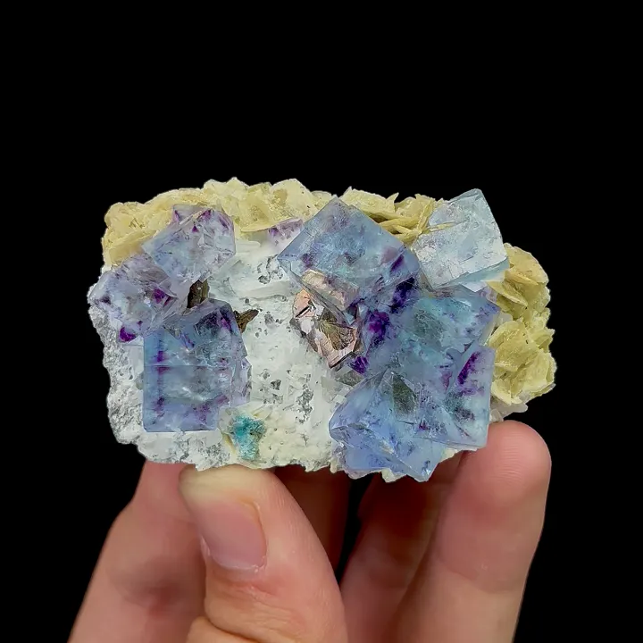 Natural Blue Phantom Fluorite,Cube Mineral Specimen,High Quality Specimen: NEIMENGGU YINGDU,China (61*41*24mm) image