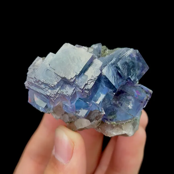Natural Blue Phantom Fluorite,Ladder Pattern Mineral Specimen:YAOGANGXIAN (50*40*30mm) - image 2