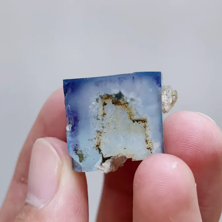 Natural Blue Phantom Fluorite,Mineral Specimen: Yindu,Inner Mongolia (20*20*15MM) - image 4