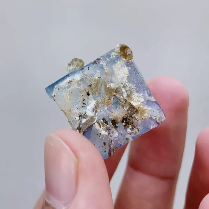 Natural Blue Phantom Fluorite,Mineral Specimen: Yindu,Inner Mongolia (20*20*15MM) - image 6