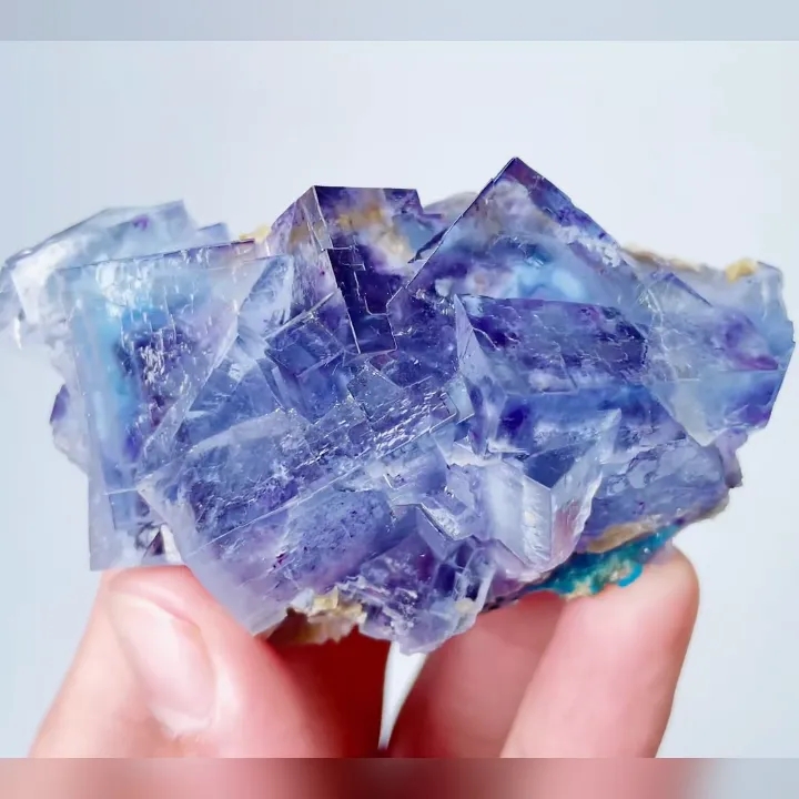 Natural Blue Phantom Fluorite,Mineral Specimen: Yindu,Inner Mongolia (70*40*30MM) - image 4