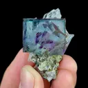 Natural Blue Purple Cubic Fluorite and Quartz, Mineral Specimen:Yaogangxian,Hunan (25*40*30MM) - image 1