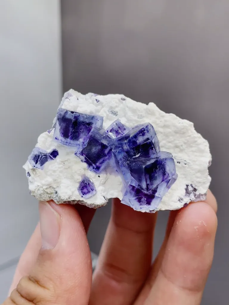 Natural Blue Purple Cubic Fluorite comes from Yindu,Inner Mongolia 50*15*30MM - image 4