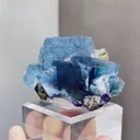 Natural Blue Purple Cubic Fluorite comes from Yindu,Inner Mongolia 55*35*30MM - image 2