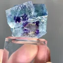 Natural Blue Purple Cubic Phantom Fluorite comes from Yindu,Neimenggu 25*35*20MM - image 3