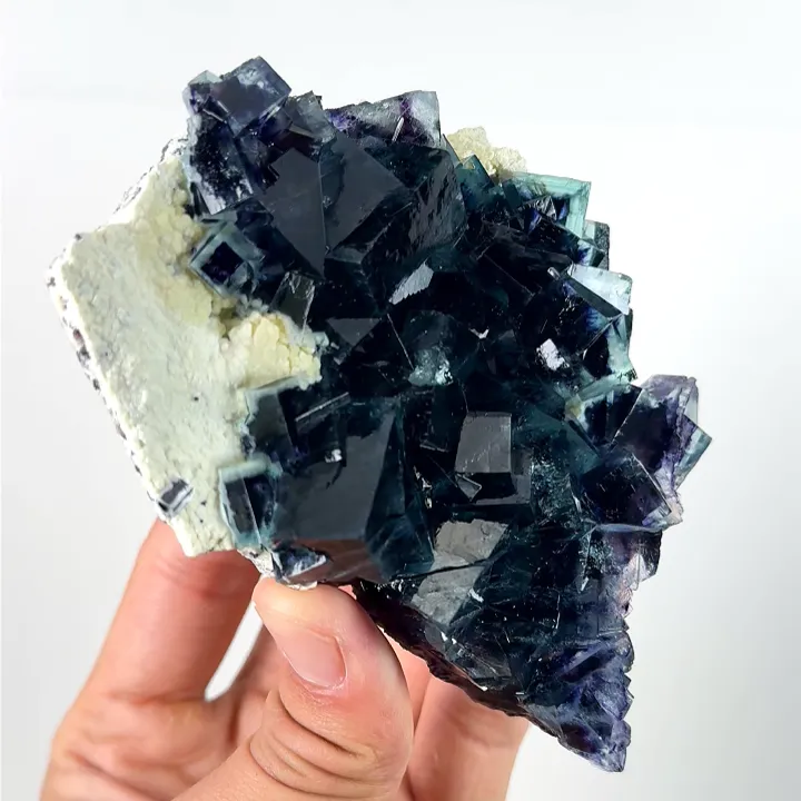 Natural Blue Purple Fluorite, Cube Mineral Specimen: NEIMNEGGU (105*55*90mm) - image 3