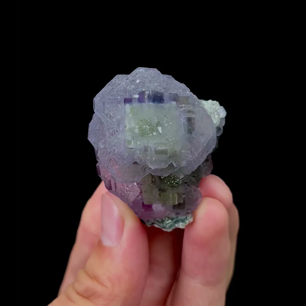Natural Blue Purple Fluorite Mineral Specimen,High Quality Specimen,XIANGHUALING,HUNAN,CHINA(39*40*41mm) image