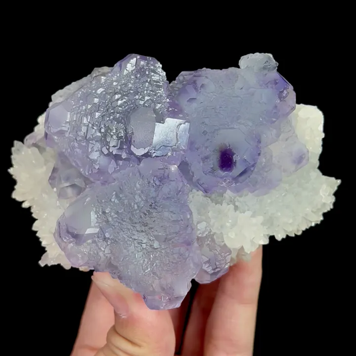 Natural Blue Purple Fluorite,Ladder Pattern Mineral Specimen:SHANGBAO (110*75*50mm) image