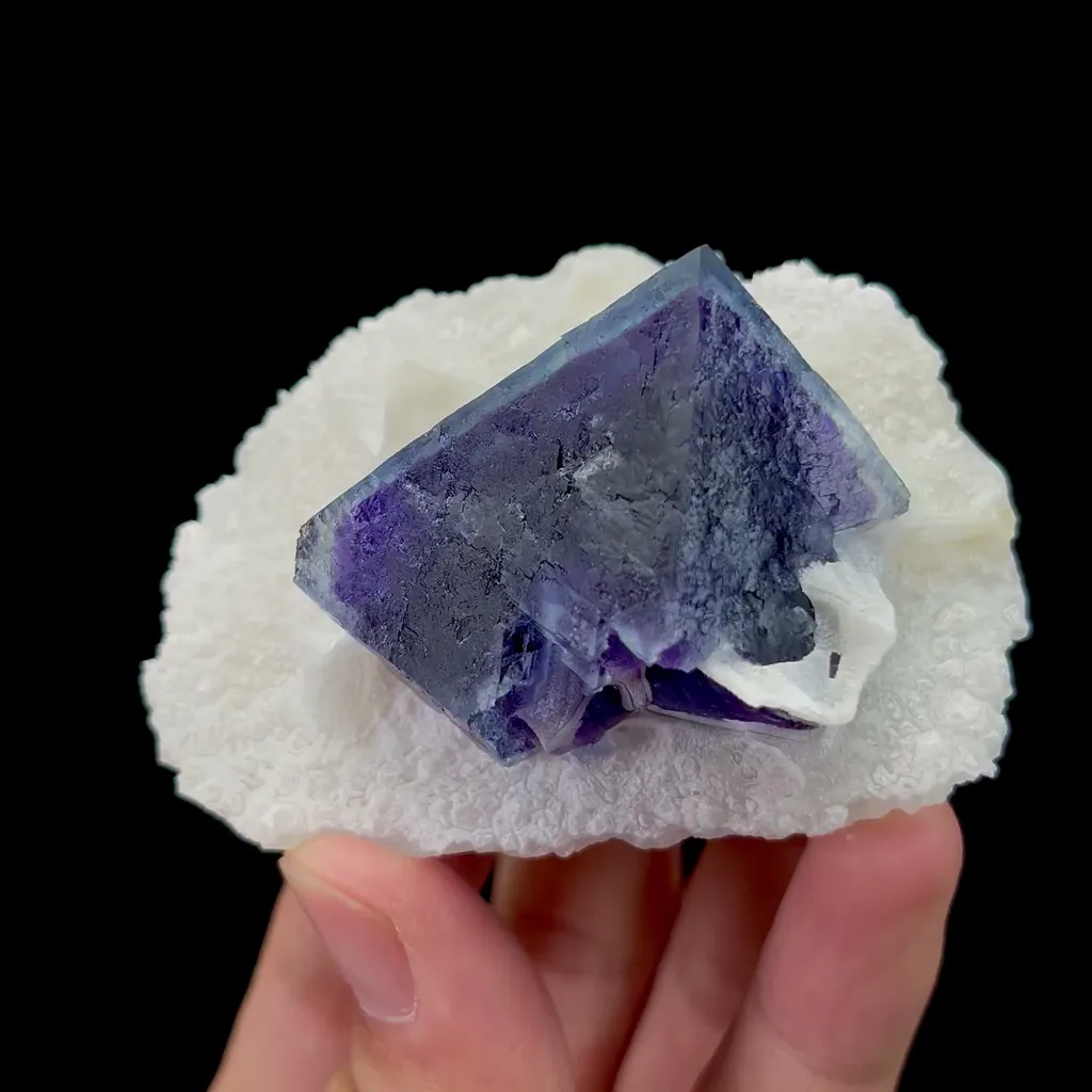 Natural Blue Purple Octahedral Fluorite Mineral Specimen,High Quality Specimen,ZHEJIANG,CHINA(73*52*38mm) image