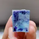 Natural Blue Purple Phantom Cube Fluorite comes from Yindu,Inner Mongolia 20*20*25MM - image 1