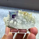 Natural Blue Purple Phantom Fluorite  and Crystal Coexist comes from Yaogangxian,Hunan 35*25*15MM - image 5