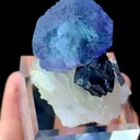 Natural Blue Purple Phantom Fluorite and Crystal Coexist with Wolframite comes from Yaogangxian,Hunan 45*35*45MM - image 5