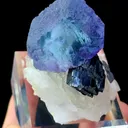 Natural Blue Purple Phantom Fluorite and Crystal Coexist with Wolframite comes from Yaogangxian,Hunan 45*35*45MM - image 2