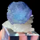 Natural Blue Purple Phantom Fluorite and Crystal Coexist with Wolframite comes from Yaogangxian,Hunan 45*35*45MM - image 3
