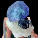 Natural Blue Purple Phantom Fluorite and Crystal Coexist with Wolframite comes from Yaogangxian,Hunan 45*35*45MM - image 1