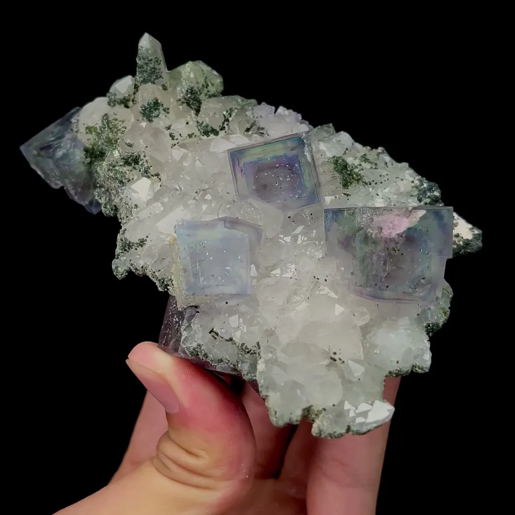 Natural Blue Purple Phantom Fluorite and Crystal Mineral Specimen,High Quality Specimen,YAO GANG XIAN,HUNAN,CHINA(108*75*45mm) image
