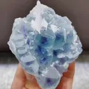 Natural Blue Purple Phantom Fluorite and Flake Calcite Symbiosis comes from Fujian,China 70*70*30MM - image 2