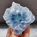 Natural Blue Purple Phantom Fluorite and Flake Calcite Symbiosis comes from Fujian,China 70*70*30MM - image 3
