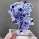 Natural Blue Purple Phantom Fluorite and Flaky Calcite coexist comes from Yindu,Inner Mongolia 25*15*30MMMM - image 2
