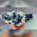 Natural Blue Purple Phantom Fluorite and Mica coexist comes from Yindu,Inner Mongolia 160*35*75MM - image 5