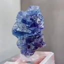Natural Blue Purple Phantom Fluorite and Mica coexist comes from Yindu,Inner Mongolia 30*25*50MM - image 1