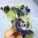 Natural Blue Purple Phantom Fluorite and Mica Coexist comes from Yindu,Neimenggu 110*60*20MM - image 9