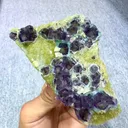 Natural Blue Purple Phantom Fluorite and Mica Coexist comes from Yindu,Neimenggu 110*60*20MM - image 7