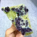 Natural Blue Purple Phantom Fluorite and Mica Coexist comes from Yindu,Neimenggu 110*60*20MM - image 1