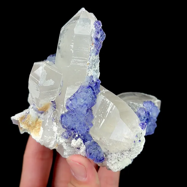 Natural Blue Purple Phantom Fluorite and Quartz Cluster, Mineral Specimen:Yaogangxian,Hunan (110*95*90MM) - image 3