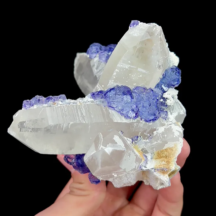Natural Blue Purple Phantom Fluorite and Quartz Cluster, Mineral Specimen:Yaogangxian,Hunan (110*95*90MM) - image 5