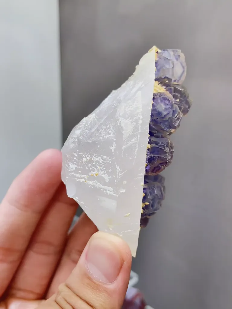 Natural Blue Purple Phantom Fluorite and Quartz coexist Yaogangxian,Hunan 45*40*75MM - image 2