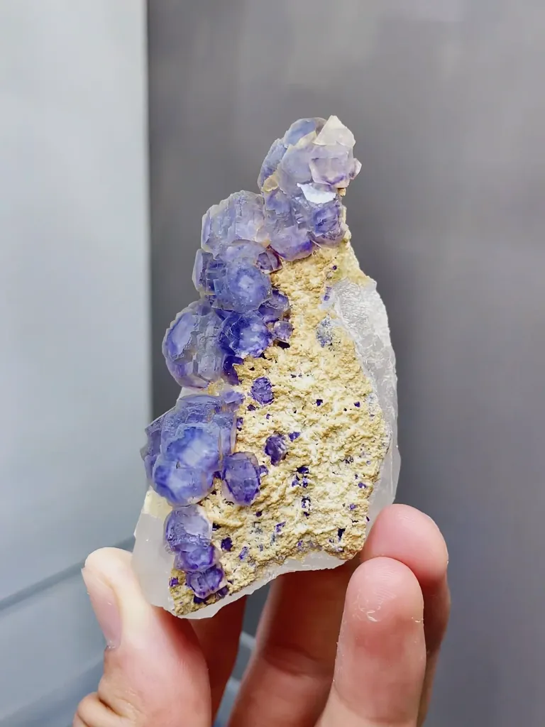 Natural Blue Purple Phantom Fluorite and Quartz coexist Yaogangxian,Hunan 45*40*75MM - image 4