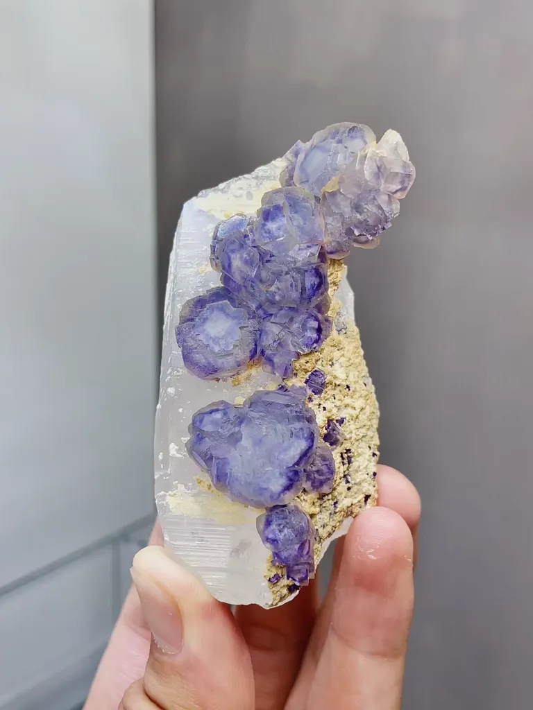 Natural Blue Purple Phantom Fluorite and Quartz coexist Yaogangxian,Hunan 45*40*75MM - image 5