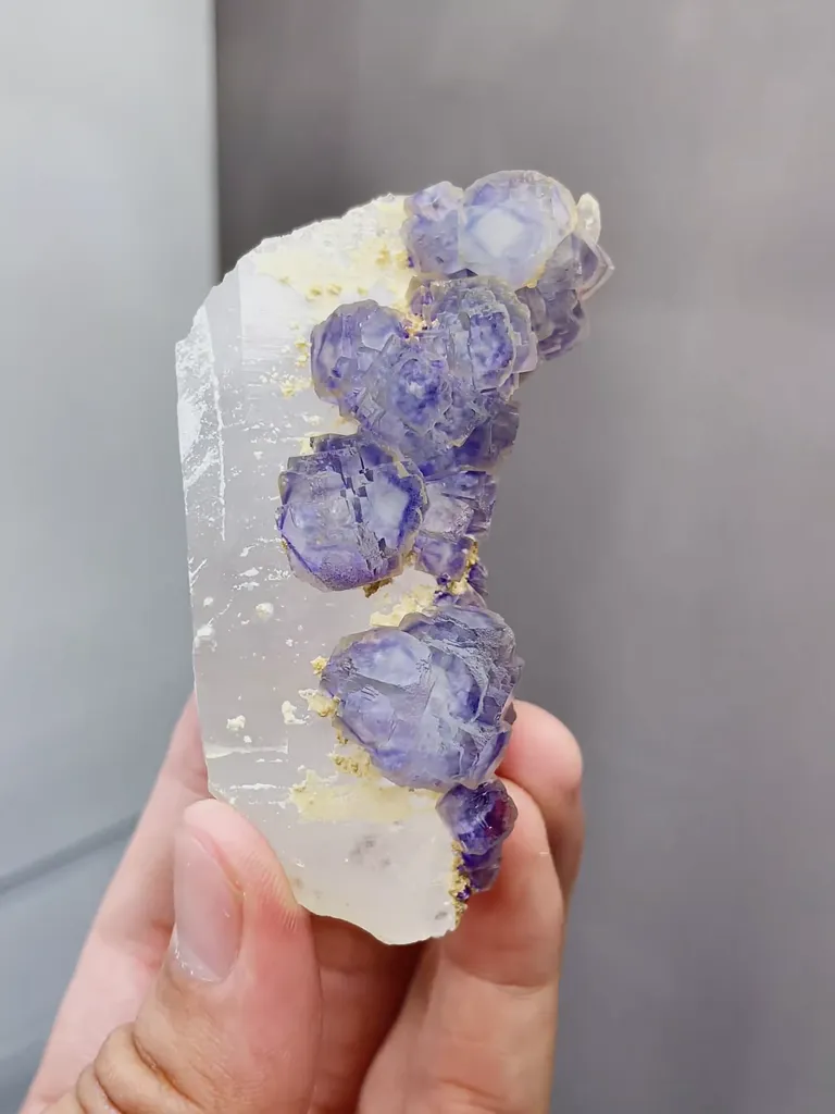 Natural Blue Purple Phantom Fluorite and Quartz coexist Yaogangxian,Hunan 45*40*75MM - image 3