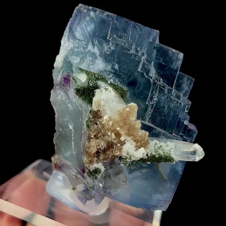 Natural Blue Purple Phantom Fluorite and Quartz, Mineral Specimen:Yaogangxian,Hunan (50*45*50MM) - image 4