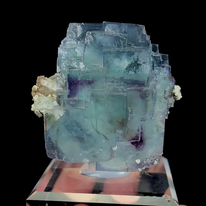 Natural Blue Purple Phantom Fluorite and Quartz, Mineral Specimen:Yaogangxian,Hunan (50*45*50MM) - image 5