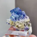 Natural Blue Purple Phantom Fluorite and Siderite coexist comes from Yindu，Inner Mongolia 40*25*20MM - image 1