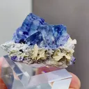 Natural Blue Purple Phantom Fluorite and Siderite coexist comes from Yindu，Inner Mongolia 40*25*20MM - image 2