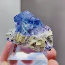 Natural Blue Purple Phantom Fluorite and Siderite coexist comes from Yindu，Inner Mongolia 40*25*20MM - image 5