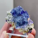 Natural Blue Purple Phantom Fluorite and Siderite coexist comes from Yindu，Inner Mongolia 40*25*20MM - image 3