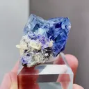 Natural Blue Purple Phantom Fluorite and Siderite coexist comes from Yindu，Inner Mongolia 40*25*20MM - image 4